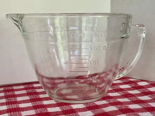 2 Quart/8 cups LG AnchorHocking FIRE KING OvenProof,MadeUSA MIXING BOWLw/HANDLE