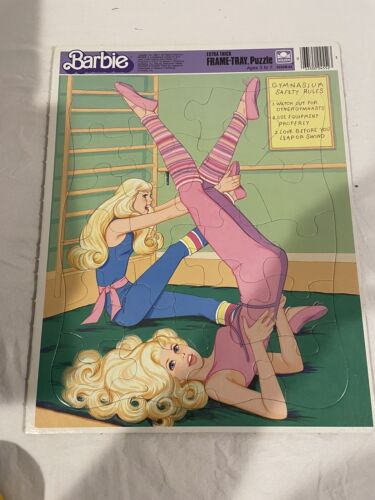 VINTAGE 1987 MATTEL BARBIE FRAME TRAY PUZZLE WORKOUT GYM GOLDEN 24 PIECE PUZZLE