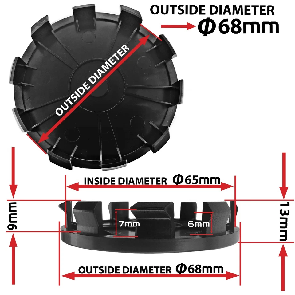 4 tapacubos centrales compatibles con llantas de aleación BMW 68mm rojo CB 1 Foto 2 de 4