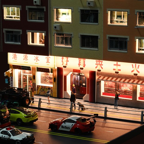 NW 1/64 Diorama Parking Lot Model LED Diecast Car Garage Scene Display Case Gift - Picture 35 of 87