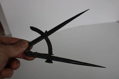 Antique Primitive 18th / 19th Century Wrought Iron Drafting Drawing Compass - Picture 14 of 19