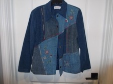 NWOT Alfred Dunner women 14 long sleeve fully lined blue tapestry blazer flowers
