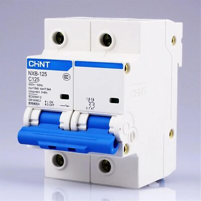 6Pcs NXB-125 CHINT Circuit Breaker 2Pole AC400V Miniature Circuit Breaker 4Value