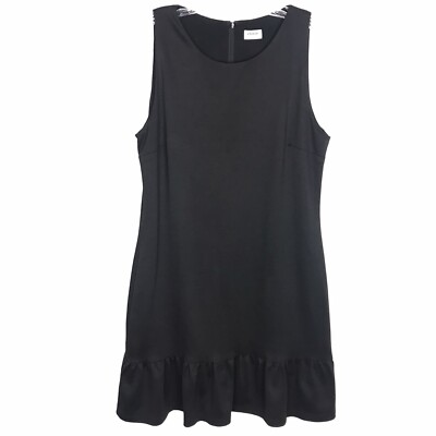 Elorie Womens Black Sleeveless Shift Dress Ruffle Bottom Size Large A-Line Party | eBay Elorie Womens Black Sleeveless Shift Dress Ruffle Bottom Size Large A-Line Party | eBay