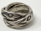 Vintage Mexico Southwest  STERLING SILVER interlocking 3 BAND ROLLING RING 6.5