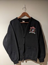 Vintage 90s Mickey Mouse Original Disney Black Small Cardigan