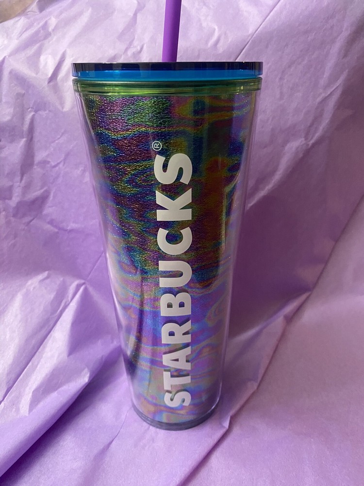 Starbucks 24oz Rainbow Oil Slick Tumbler Limited Edition New With Tags