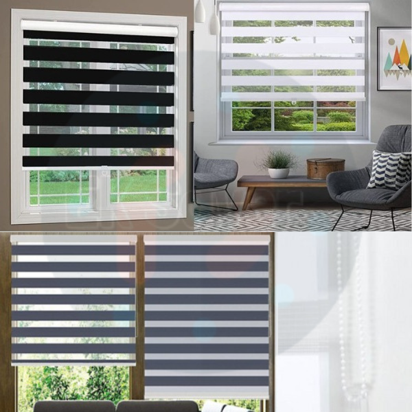 Day & Night ZEBRA Effect Easy Fit Light Filtering Window Roller BLINDS