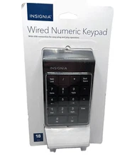 NEW Insignia USB Wired Numeric Ten Keypad Number Pad- Keyboard 18 Keys SEALED