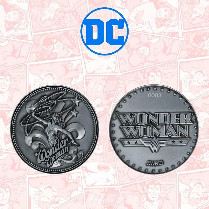 DC Wonder Woman Collectable Silver Coin Fanattik Limited Collectors Game Gift
