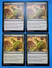4x Massive Might Innistrad Crimson Vow 2021 Mtg Card Instant Green Forest 208