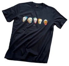 PAUL SMITH DEEP NAVY T-SHIRT / TOP 100% ORGANIC COTTON SKULLS PRINT NWT SZ- M