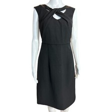 Maurices Sleeveless Sheath Dress Twist Keyhole Neck Lined Stretch Black Sz 7/8