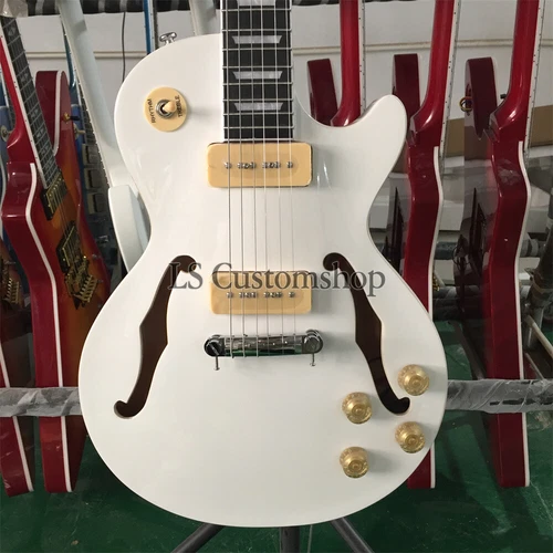 Semi Hollow Body ES-LP Electric Guitar P90 Pickups Classic White Fast Delivery