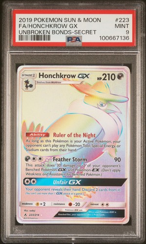 Honchkrow-GX graded PSA 9 for sale on eBay