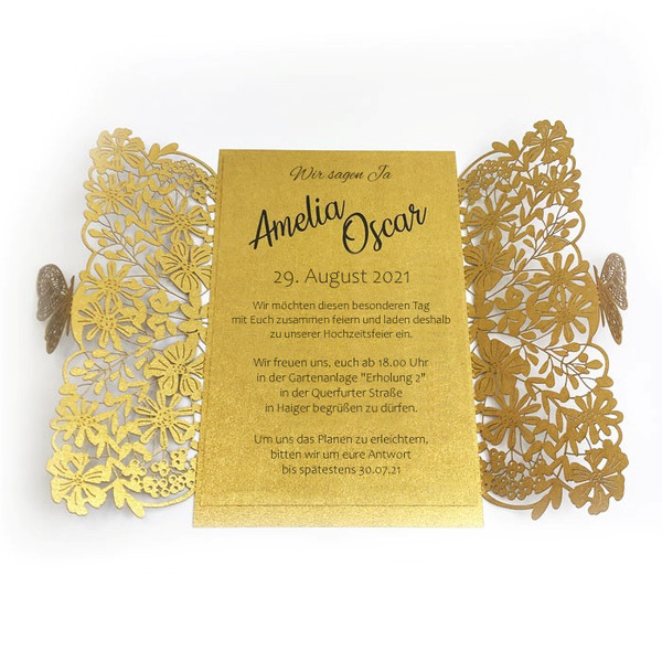 Einladung Hochzeit ADC1651 mit Dekorativen Umschlag Hochzeitseinladungskarte