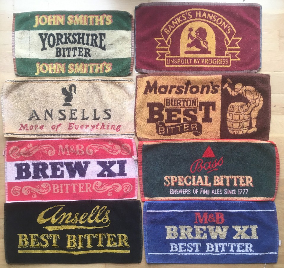 Large Collection of 54 Bar Towels Job Lot 80's 90's Beer Towels eBay