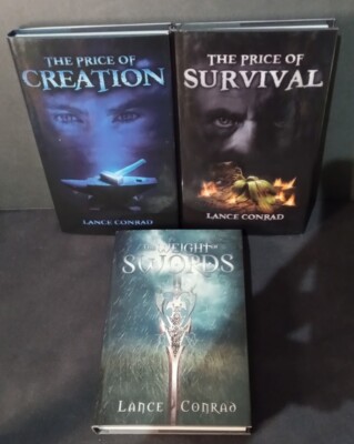 3 SIGNED Books By Lance Conrad Survival, Swords, Creation Hardcover (B4)