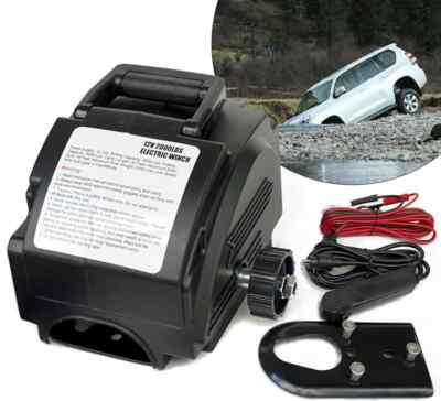 2000lbs Portable Marine/yacht Electric Winch Rubber Boat Tractor Winch 12v