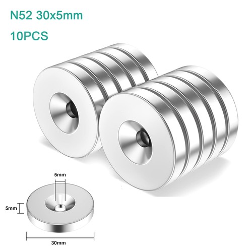 Super Strong Neodymium Magnet Rare Earth Round Hole Cuboid Holder Hook Fishing - Picture 27 of 36