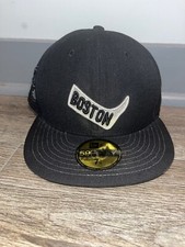 New Era 59Fifty MLB Boston Red Sox Fitted Hat Cap 7 1/4 Black/White Sock Logo