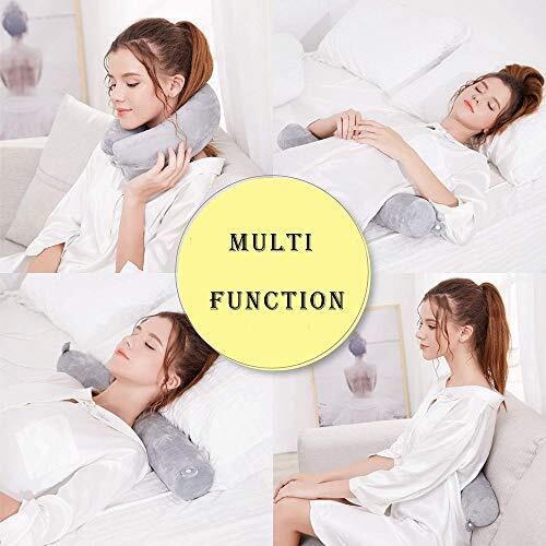 Comfortable Twist Grey Travel Neck Pillow for Airplane Essentials