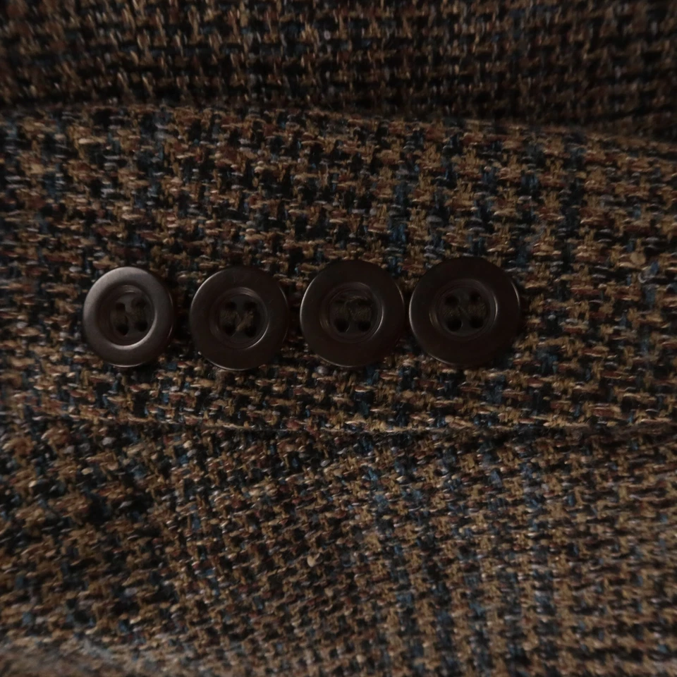 Tweed Jacket M MT Gray Prince of Wales Check Glen Plaid Silk Wool Blazer 42L - Image 4 of 4