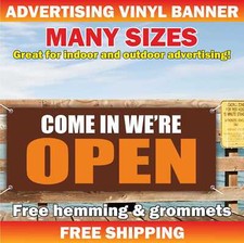 COME IN WE'RE OPEN Advertising Banner Vinyl Mesh Sign welcome shop store sale