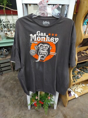 Gas Monkey Men's Short Sleeve T-Shirt - Black, Graphic Logo Tee, Fast N' Loud Merch
