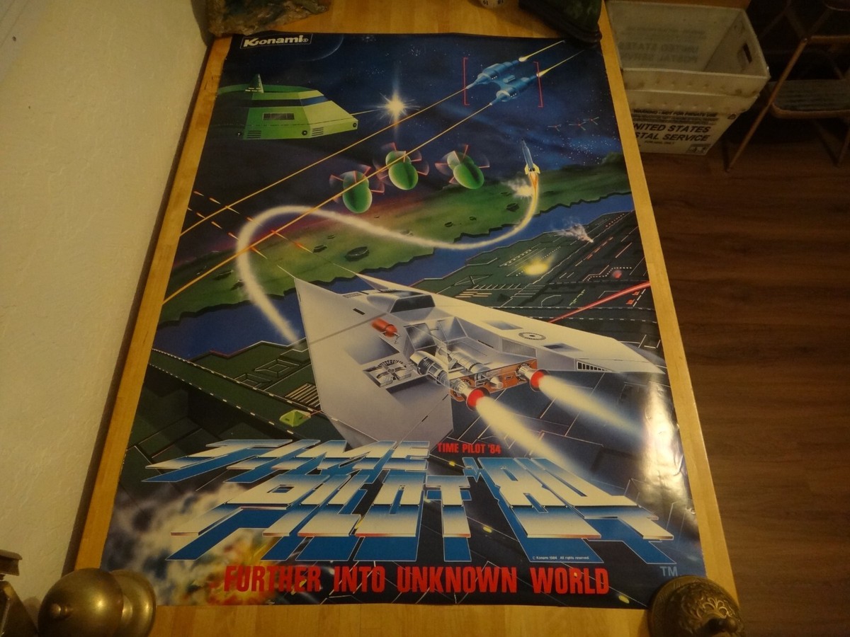 Original 1984 Konami Time Pilot 84' Arcade Working Promotional