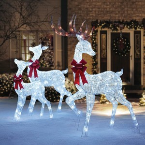 Twinkling Life Size 6 Christmas Led Reindeer Lawn Outdoor Yard