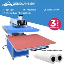 31x39in Pneumatic Slide Out Drawer Large Format Heat Press Machine 220V 1P 30A