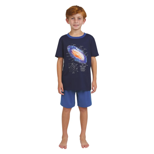 Lands' End Boys 3 Piece Pajama Set - Medium 10/12 Blue - Picture 2 of 3