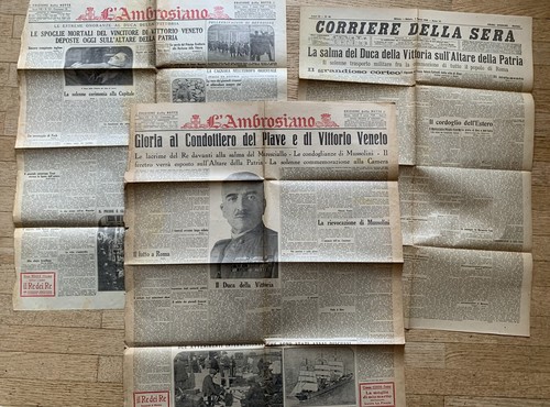 3 Original Titelseiten Tod Diaz - L'Ambrosiano 2. und 3. März 1928 + Kurier