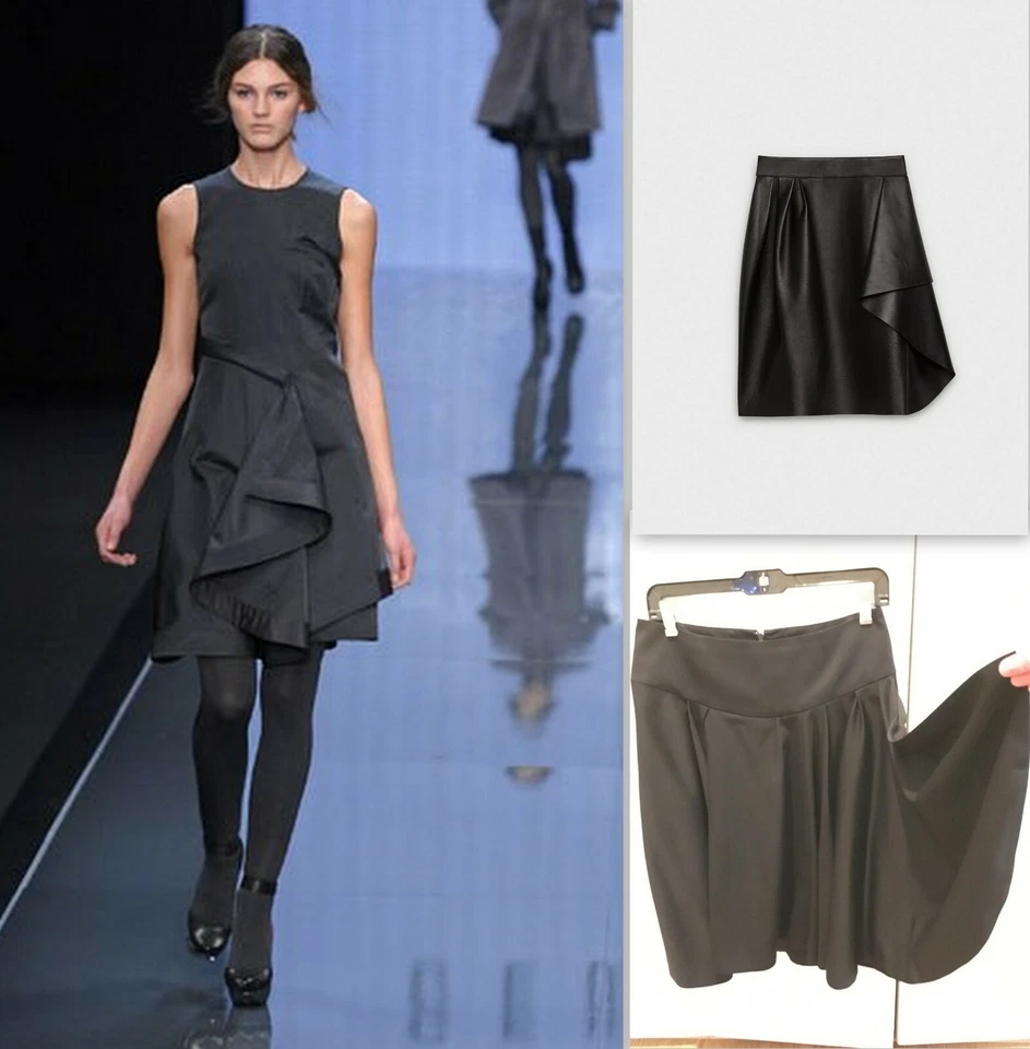 Falda envolvente completa Celine Phoebe Philo $2.3K negra con volantes asimétricos 36Fr/XS/S Foto 3 de 4