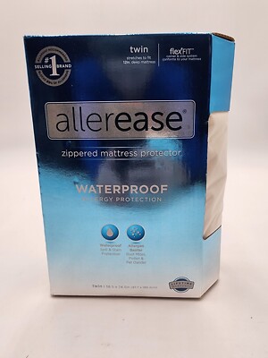 AllerEase Allergy Protection Waterproof Zippered Protector Kit Twin Flex Fit