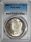 1884-CC  MORGAN $1 DOLLAR  PCGS MS63  (LITELY TONED)