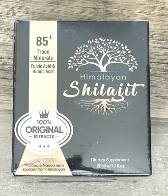 Pure Organic Himalayan Shilajit Resin, 85+ Trace Minerals Complex -  1.7oz
