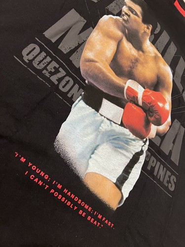 Boxing GOAT Muhammad Ali Thrilla in Manila Philippines Black Men’s Adult Shirt - Picture 3 of 6