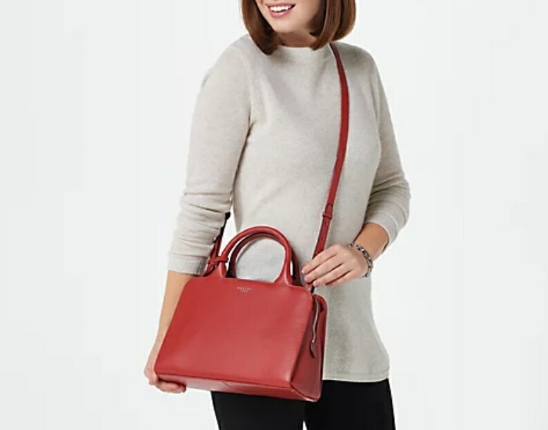 Radley London Millbank Leather Grab Multiway Tote Handbag - Merlot Croc image 10