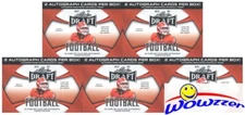 (5) 2021 Leaf Draft Football Factory Sealed Blaster Box-250 ROOKIES+10 AUTOS! 