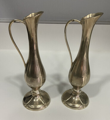 Vintage Japan Mid Century Silver Tarnish Resistant Flower Bud Vase Handle  7