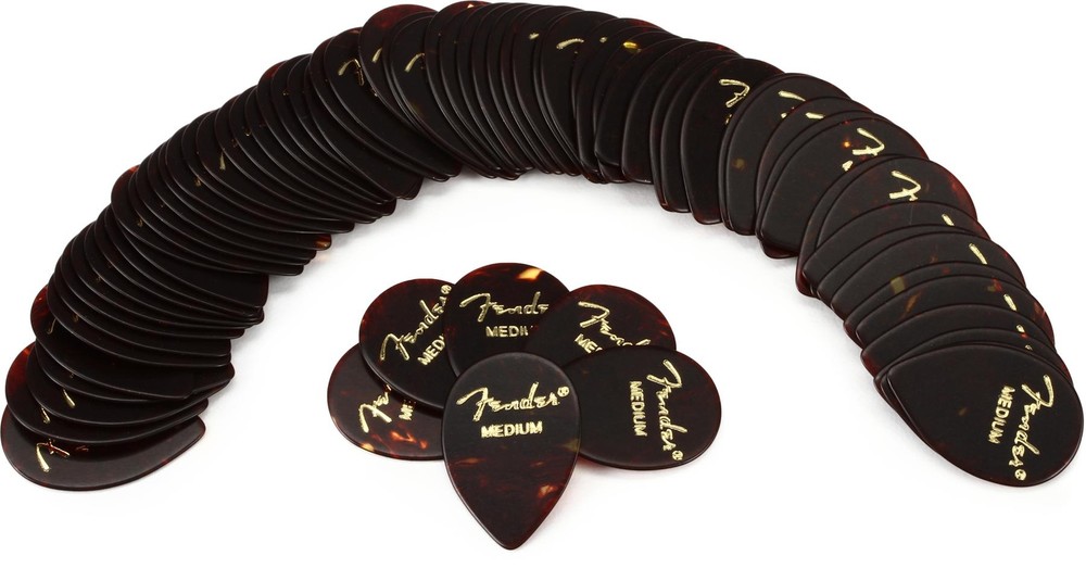 Fender 358 Shape Classic Celluloid Picks 72-pack - Medium (3-pack) Bundle