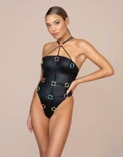 Agent Provocateur Black Ezo Swimsuit AP2 Small NWT $420