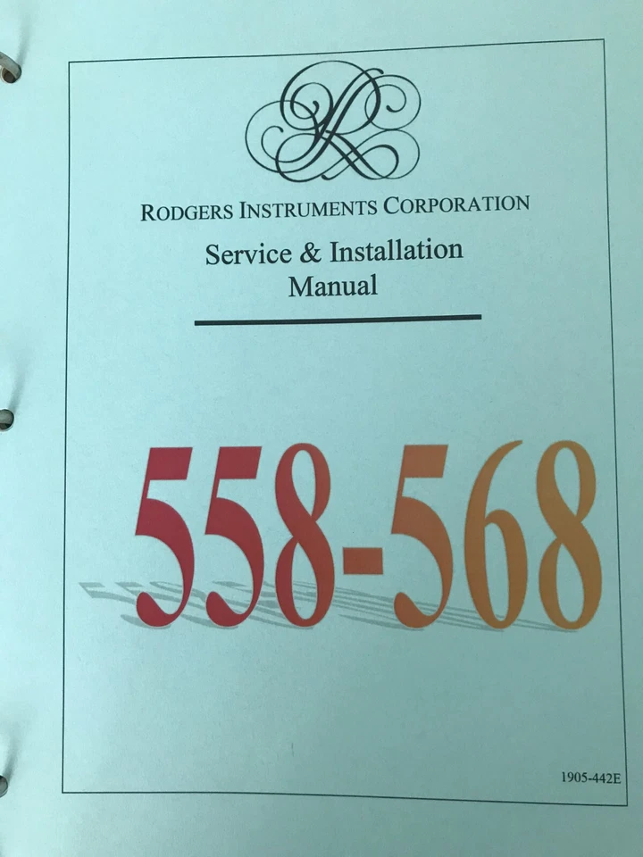 Manual de servicio/instalación Rodgers 578, 558/568, 559/569, I537, I557/C-577/C Foto 3 de 4