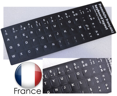 Stickers Autocollants AZERTY Pour Clavier PC Portable – HP, Lenovo – Noir – Neuf