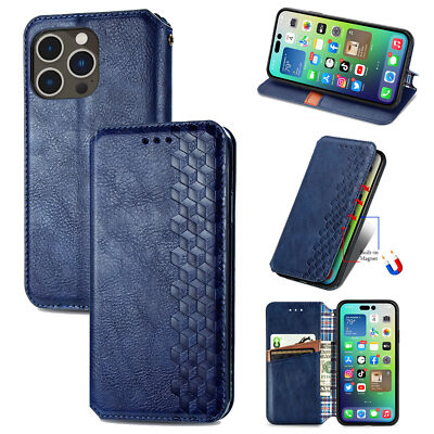 For iPhone 17 Pro Max 16e 15 14 13 11 X Magnetic Flip PU Leather Stand Card Case