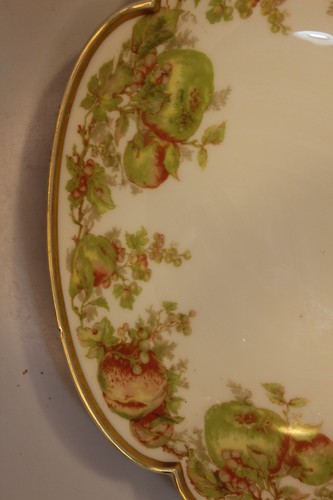 Vntg Haviland Limoges Apples & Fruit Lobed Serving Plate Howell-Dohrmann Oakland - Picture 5 of 12