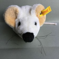 VINTAGE STEIFF COSY MOUSE FIEP WHITE PLUSH SOFT 5393/15 ID Flag
