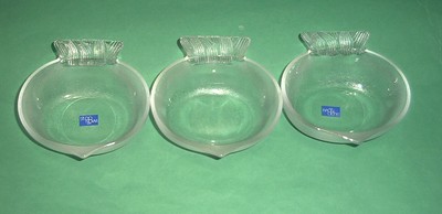 Lot of 4 Frosted Studio Nova Glass Bowls Nuts Candy Sauce Dishes FISH Shaped